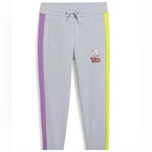 Puma Kids Joggers with Purple and Yellow Accents